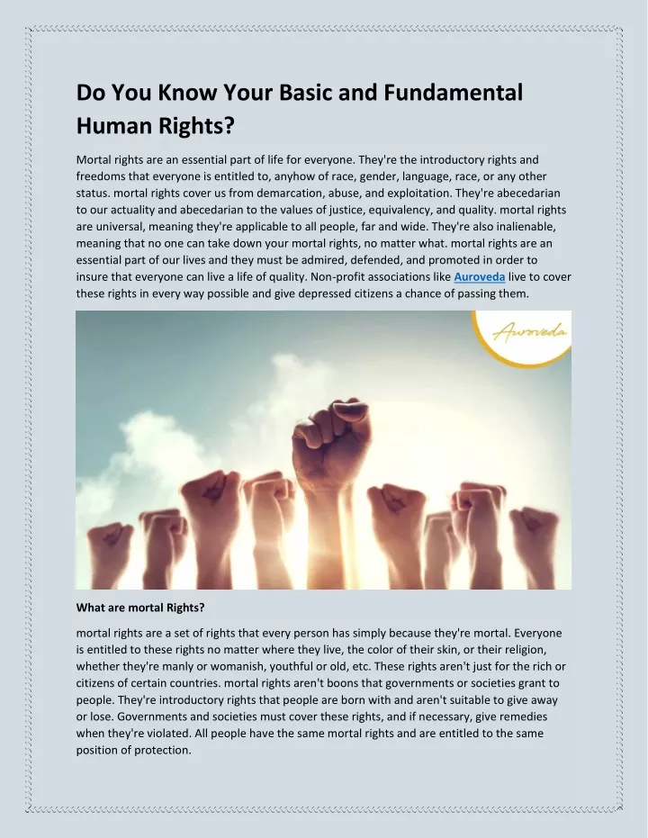 PPT - Do You Know Your Basic and Fundamental Human Rights? PowerPoint Presentation - ID:11953609