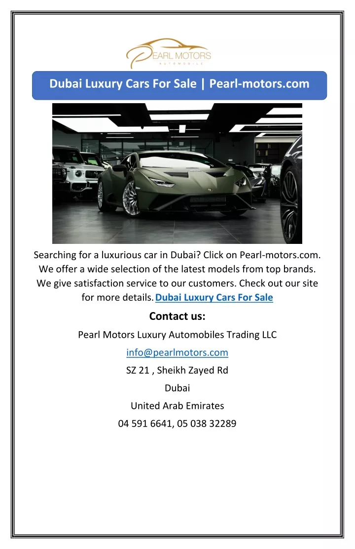 PPT Dubai Luxury Cars For Sale PowerPoint Presentation ID11953719