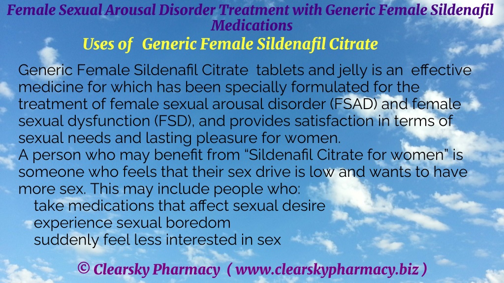 Ppt Female Sexual Arousal Disorder Treatment With Generic Female Sildenafil Medicat Powerpoint 4938