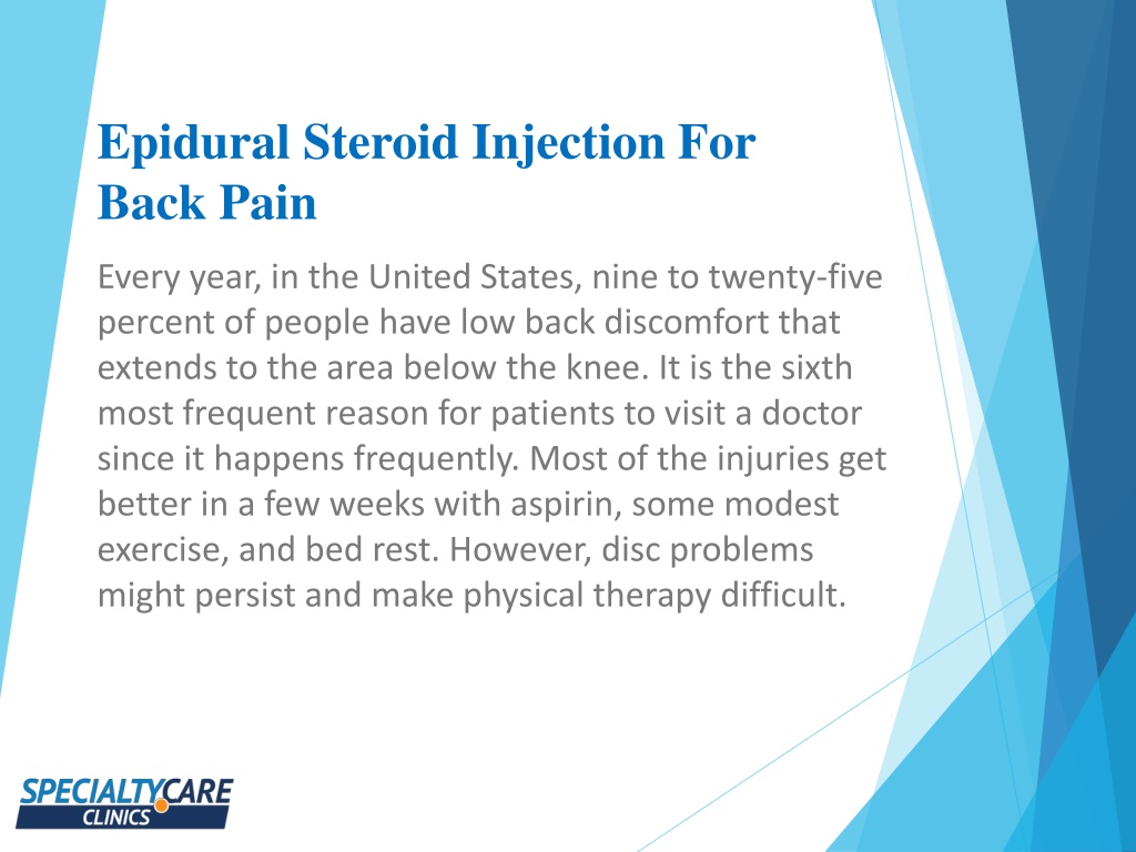 Ppt Epidural Steroid Injection For Back Pain Powerpoint Presentation Id