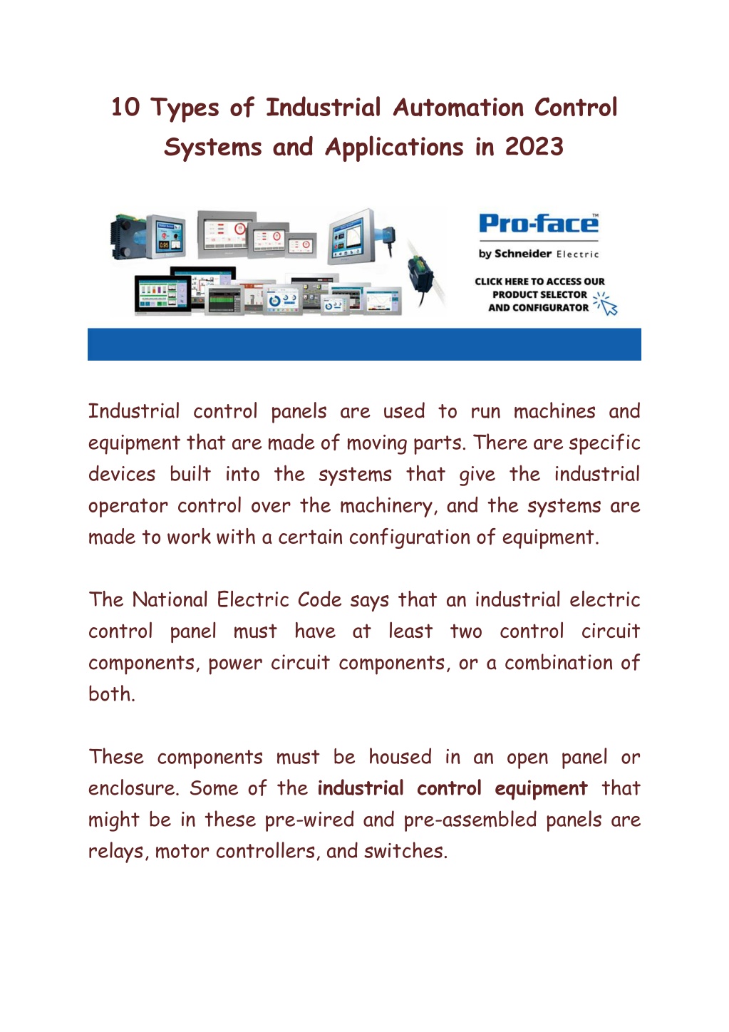 PPT 10 Types of Industrial Automation Control Systems and