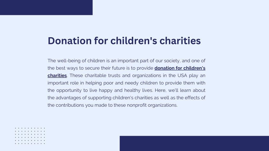 PPT - Why You Should Donate to Children's Charities - Rahma Worldwide ...