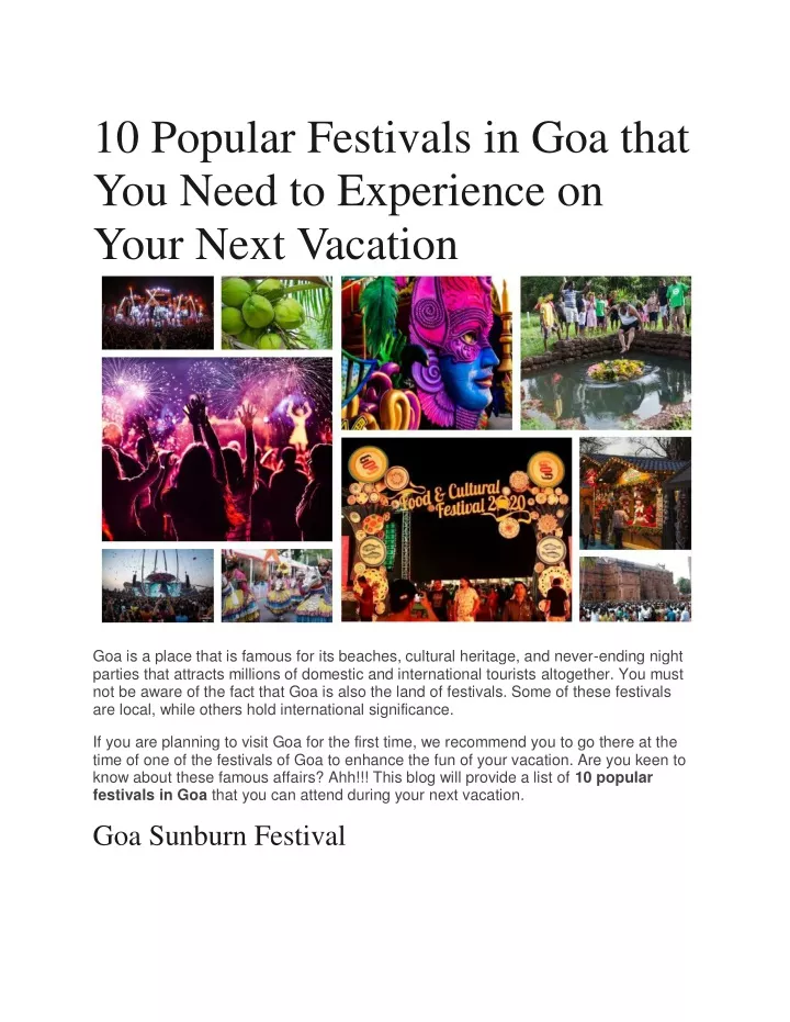 PPT 10 Popular Festivals in Goa that You Need to Experience on Your