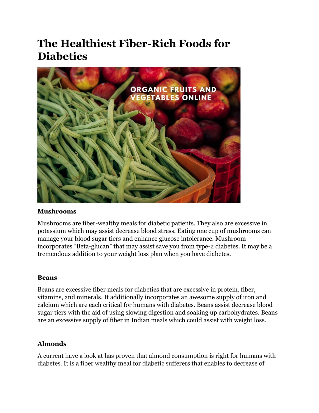 PPT - The Healthiest Fiber-Rich Foods for Diabetics PowerPoint ...