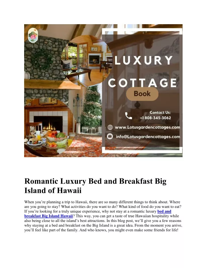 PPT - Romantic Luxury Bed And Breakfast Big Island Of Hawaii PowerPoint ...