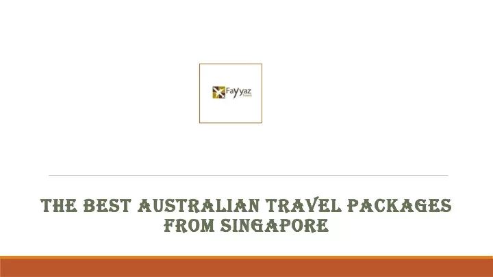 australia travel packages from singapore