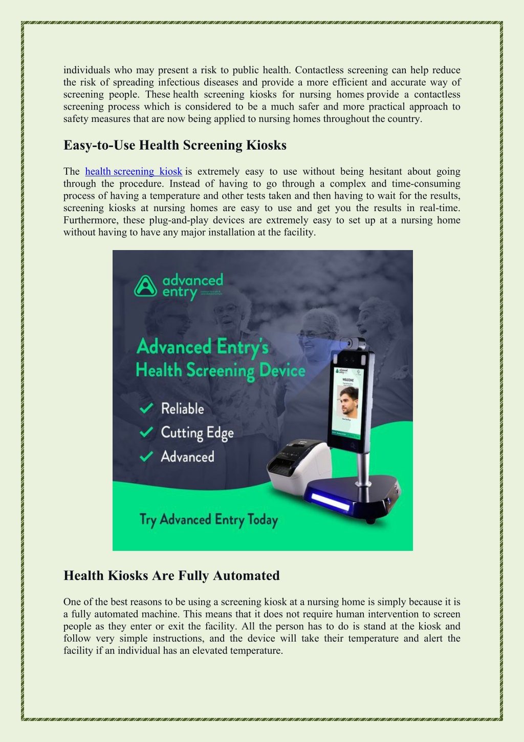 Ppt What Is A Health Screening Kiosk And Why Is It Important For Nursing Homes Powerpoint 1652