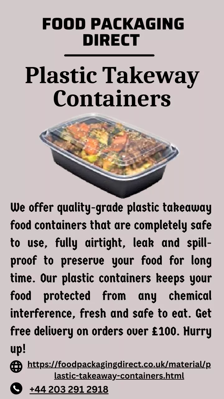 PPT Plastic Takeaway Containers Wholesale Plastic Food Packaging UK