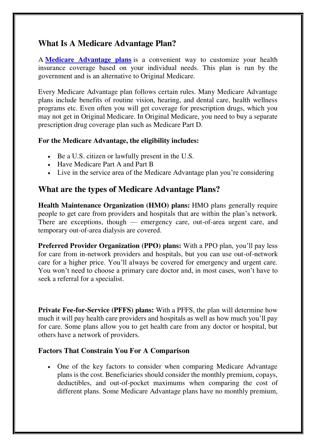 PPT Compare Medicare Advantage Insurance Plans 2023 PowerPoint