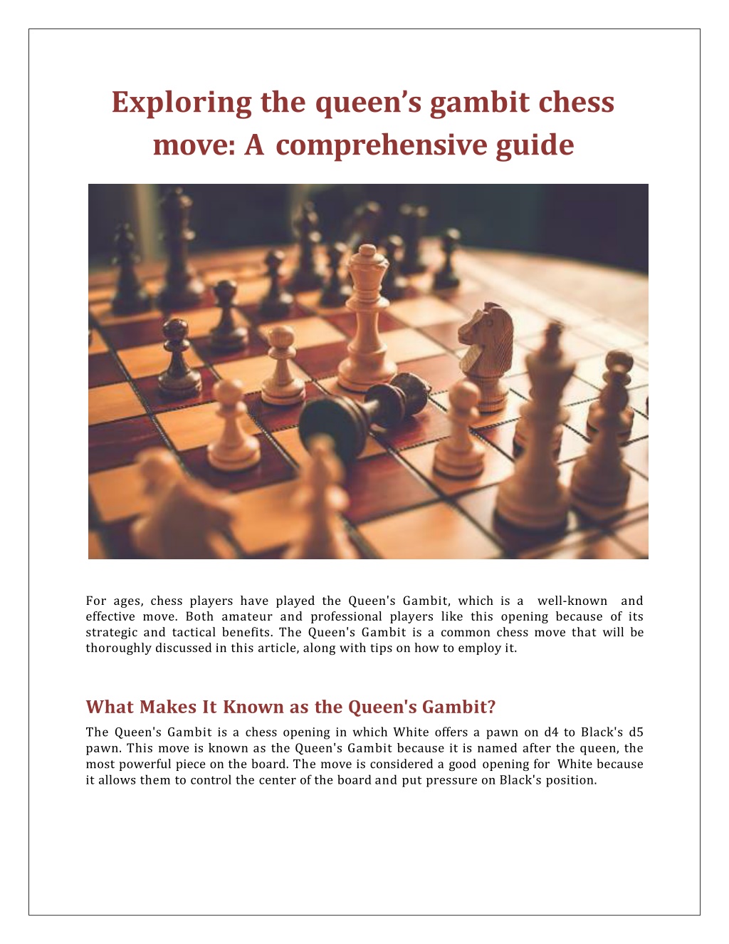Complete Guide to the Queen's Pawn Opening, 2