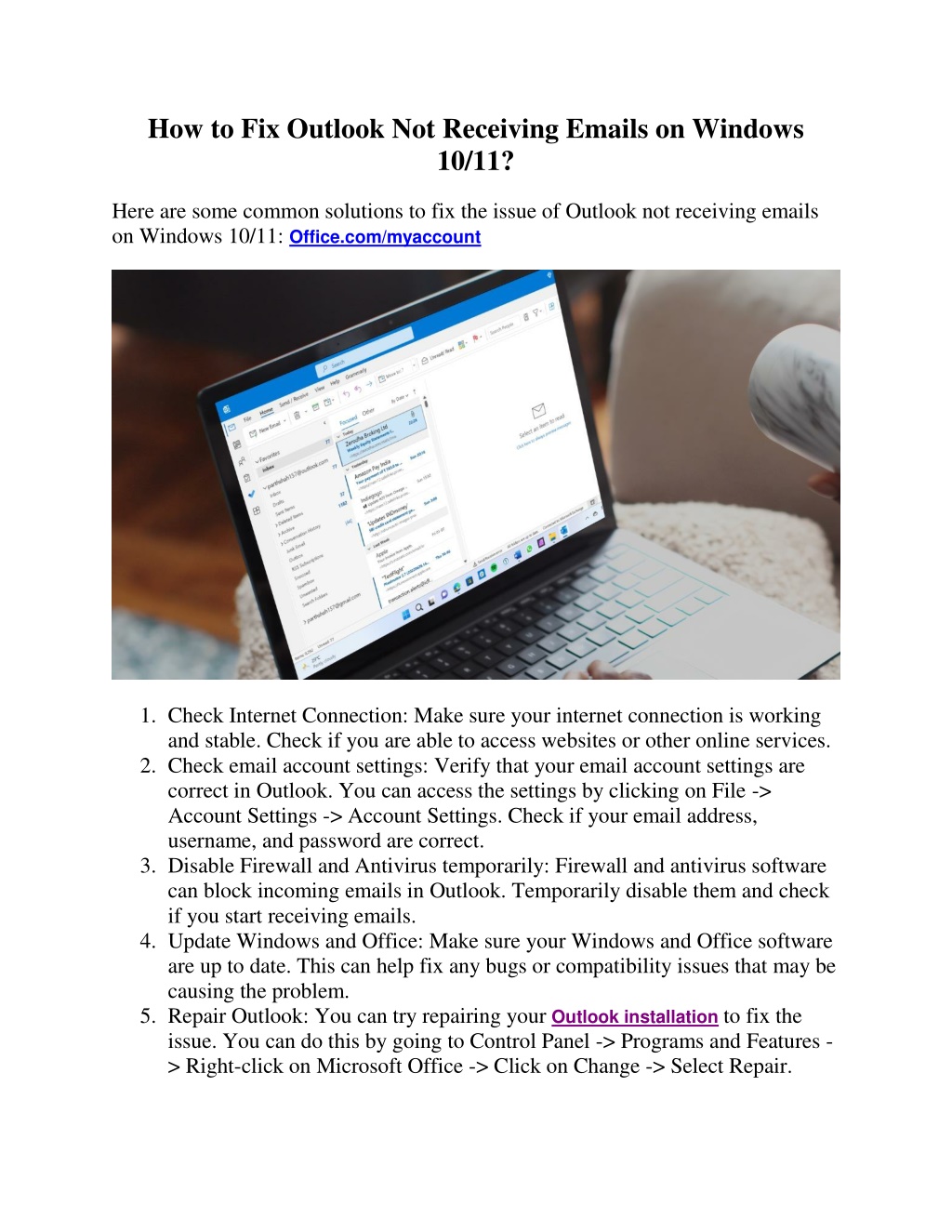 tds email setup for outlook windows 10