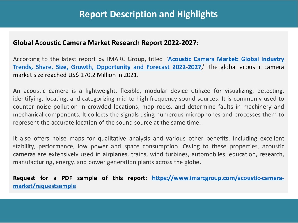 PPT - Acoustic Camera Market Research and Forecast Report 2022-2027 ...
