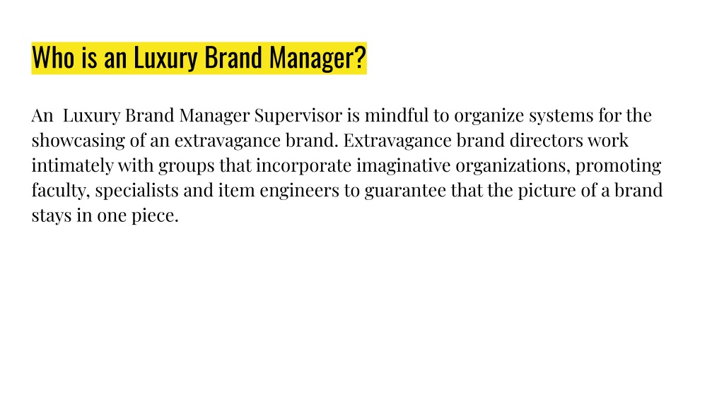 PPT Brand Manager Salary In India PowerPoint Presentation Free   Who Is An Luxury Brand Manager L 