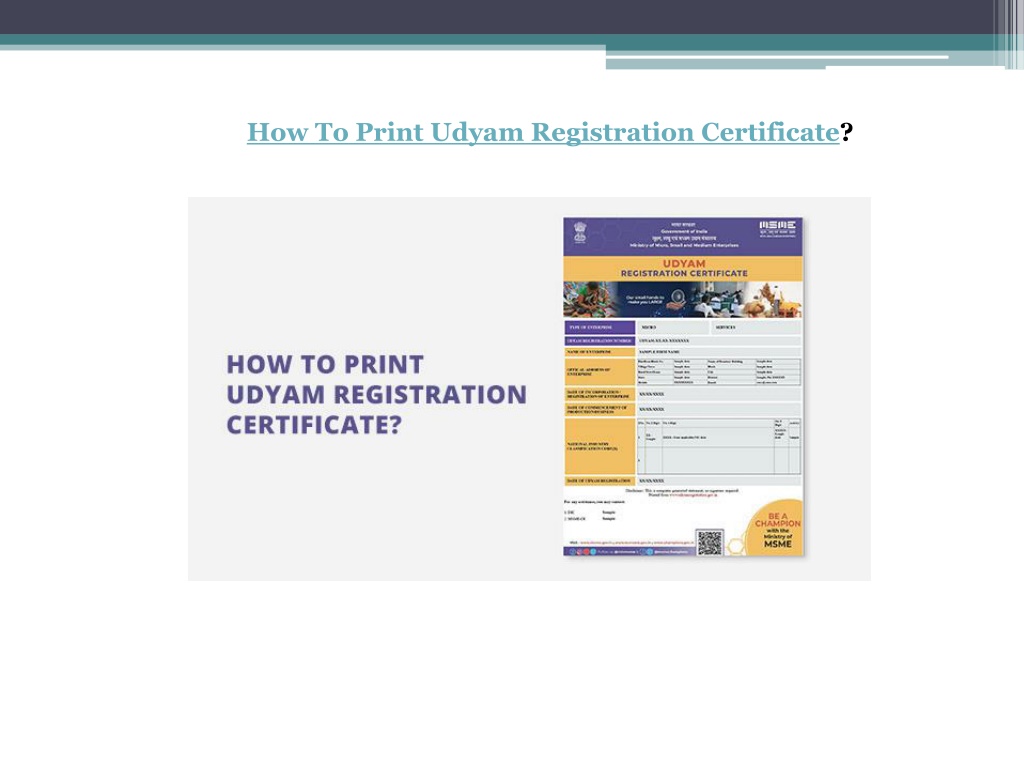 Ppt How To Print Udyam Registration Certificate Powerpoint