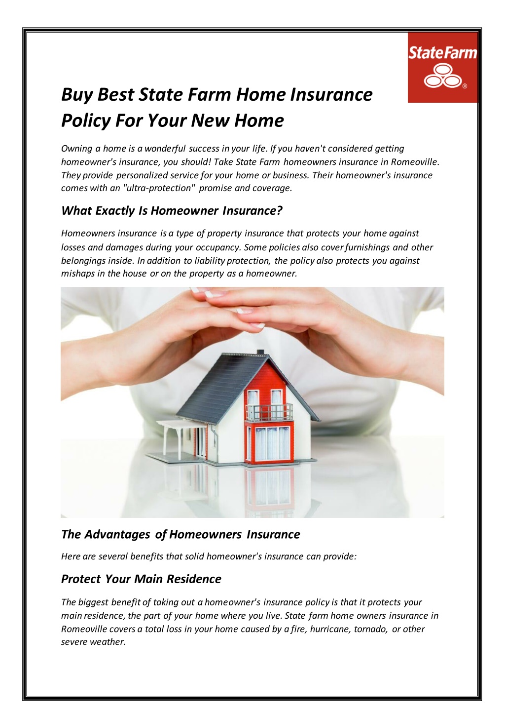 PPT - Buy Best State Farm Home Insurance Policy For Your New Home