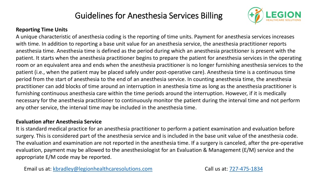 PPT Guidelines for Anesthesia Services Billing PowerPoint