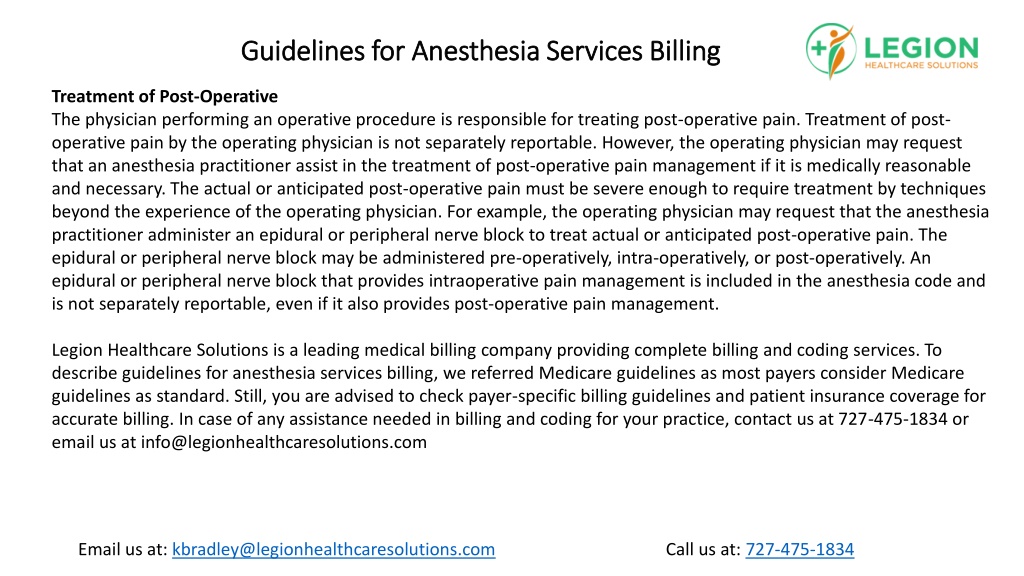 PPT - Guidelines for Anesthesia Services Billing PowerPoint ...