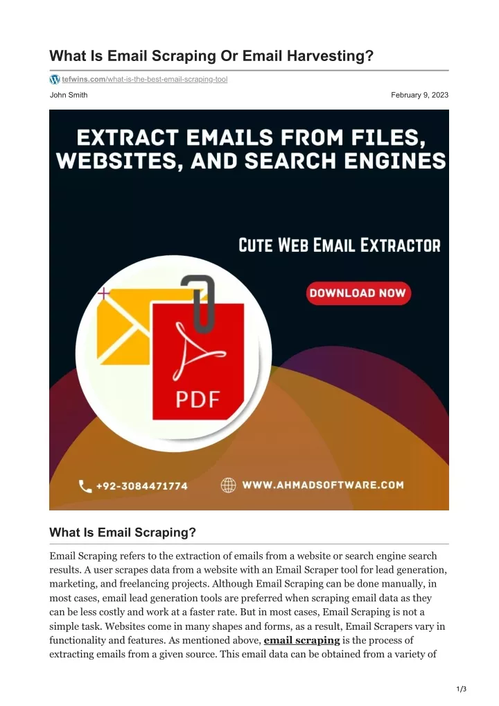 PPT - 1What Is Email Scraping Or Email Harvesting PowerPoint ...