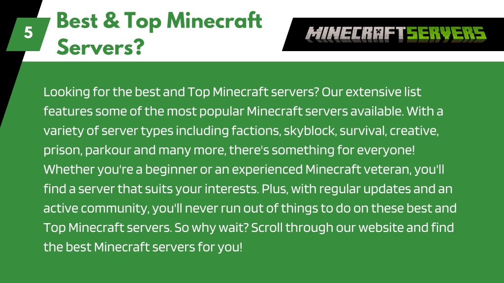 PPT Top Minecraft Server PowerPoint Presentation, free download ID