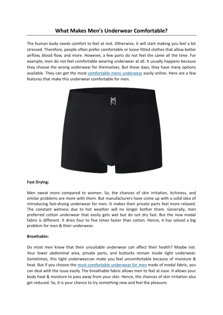 PPT - What Makes Men's Underwear Comfortable? PowerPoint Presentation ...