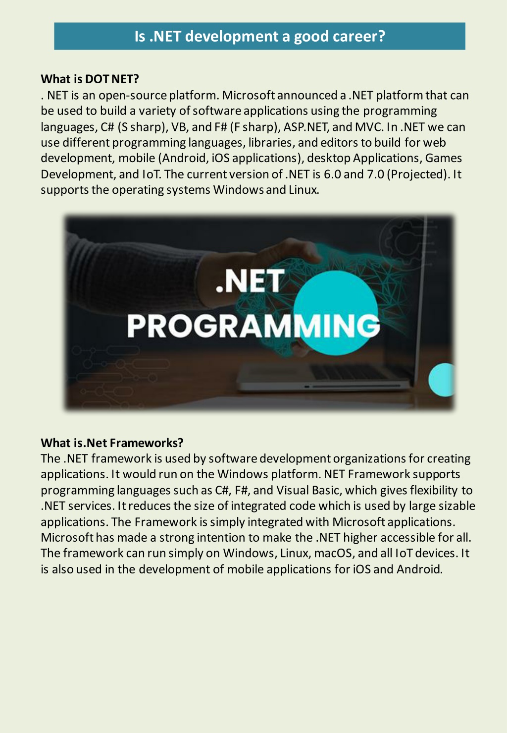 PPT - Is .NET Development A Good Career? PowerPoint Presentation, Free Download - ID:11972234