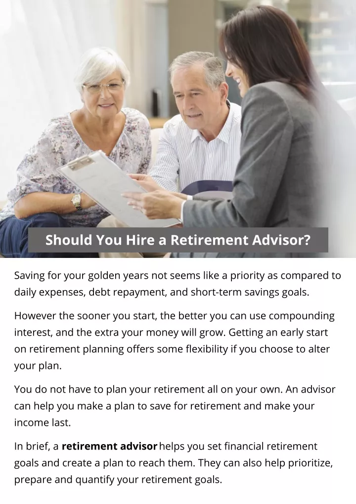 PPT - Should You Hire a Retirement Advisor PowerPoint Presentation ...