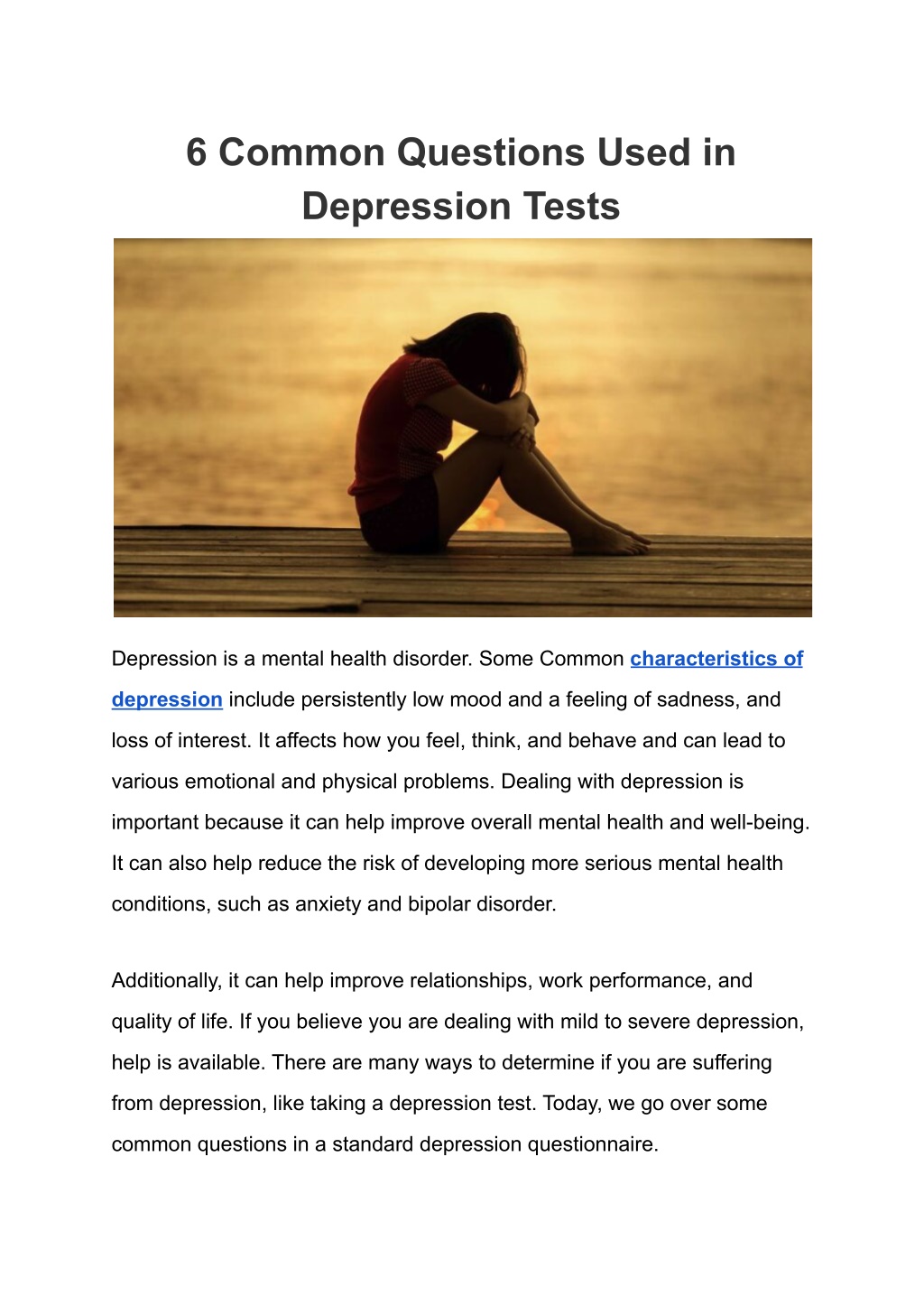 research questions depression