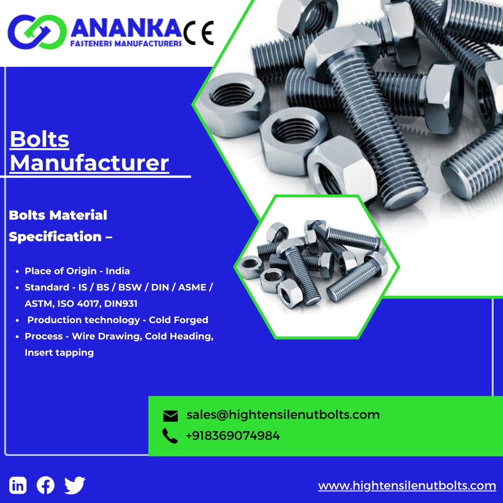 PPT Fasteners Bolts Nuts Ananka Group PowerPoint Presentation