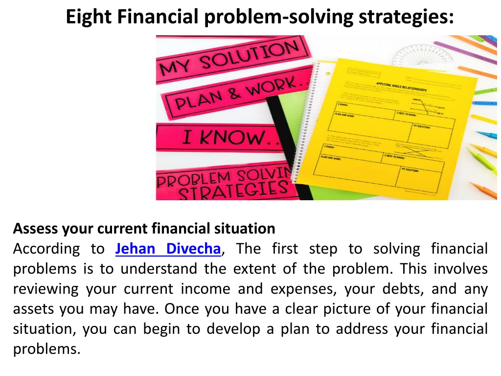 finance problem solving examples