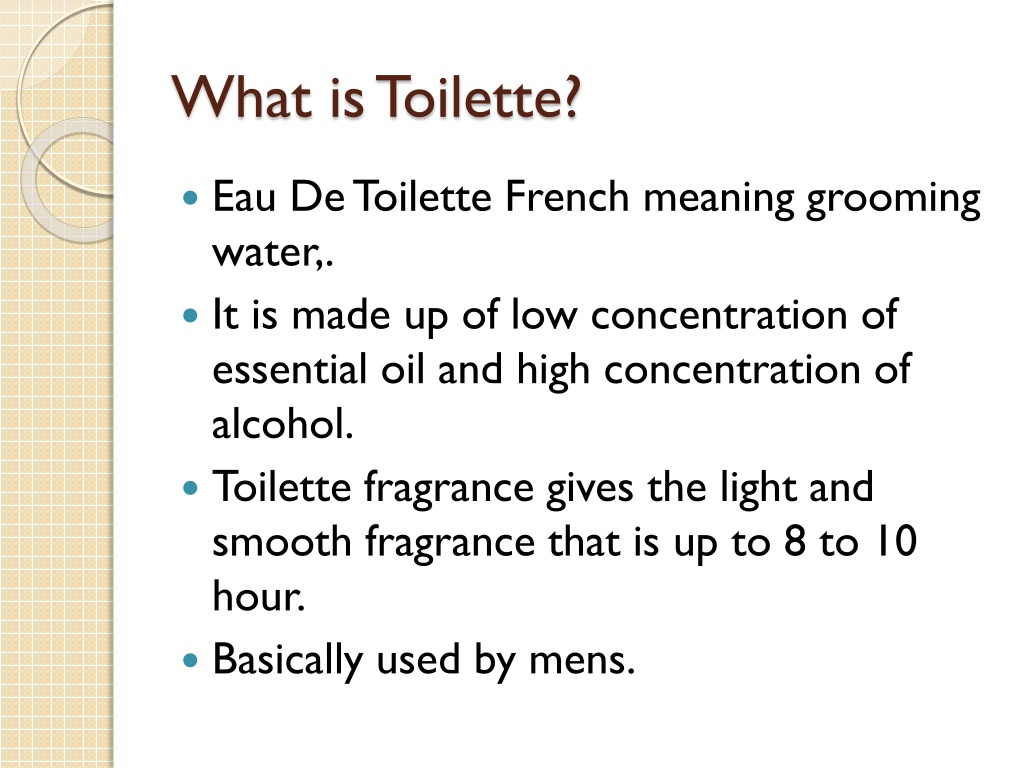 What Is Toilette L 