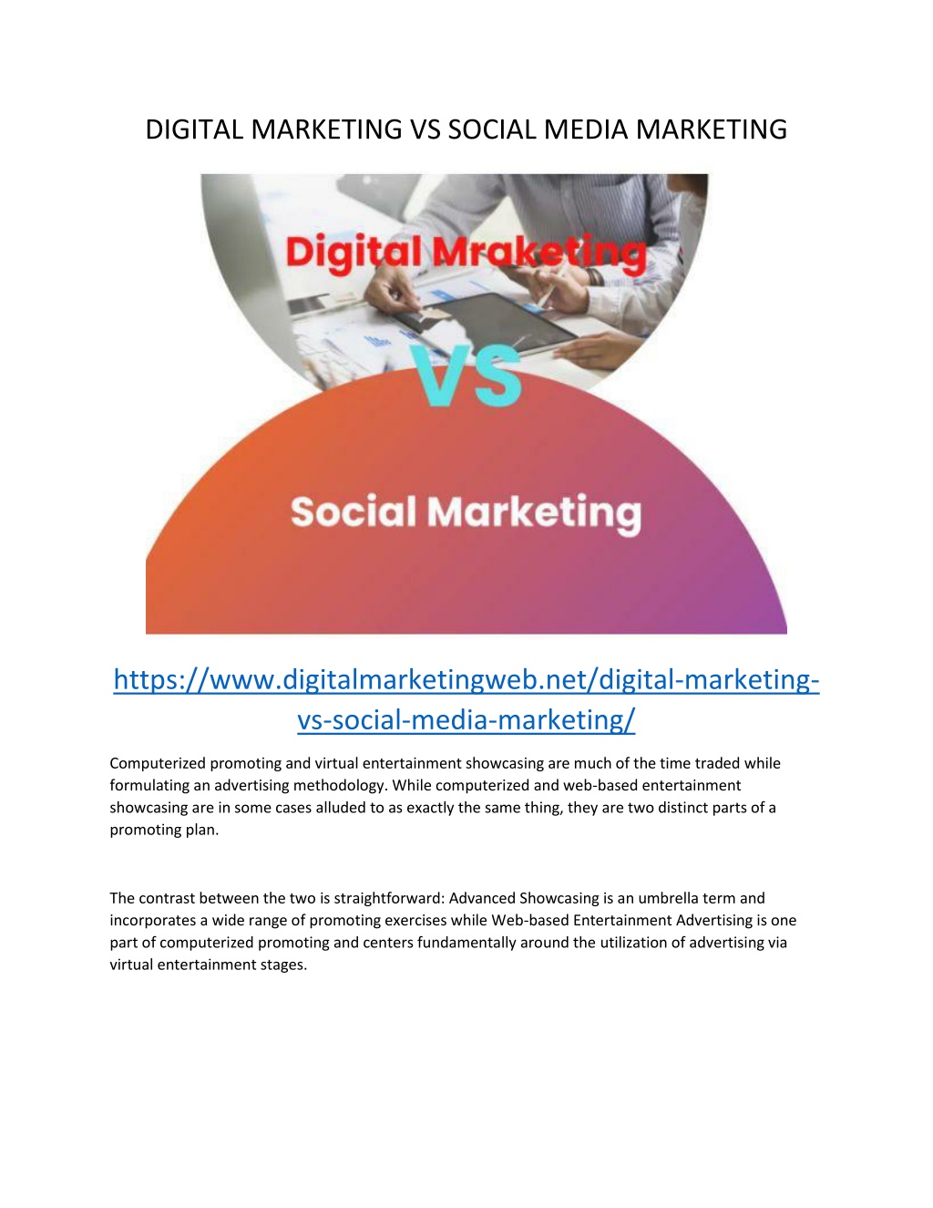 Ppt - Digital Marketing Vs Social Media Marketing Powerpoint 