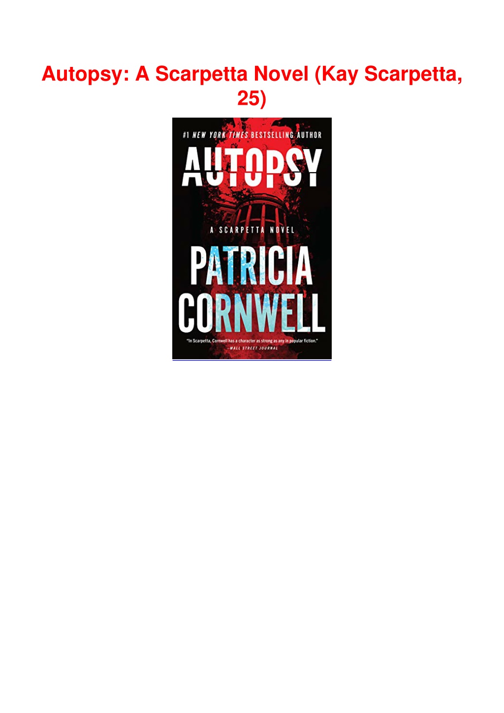 PPT - PDF/BOOK Autopsy: A Scarpetta Novel (Kay Scarpetta, 25 ...