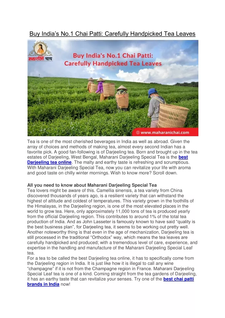 PPT Buy India s No 1 Chai Patti Carefully Handpicked Tea Leaves ppt-buy-india-s-no-1-chai-patti-carefully-handpicked-tea-leaves