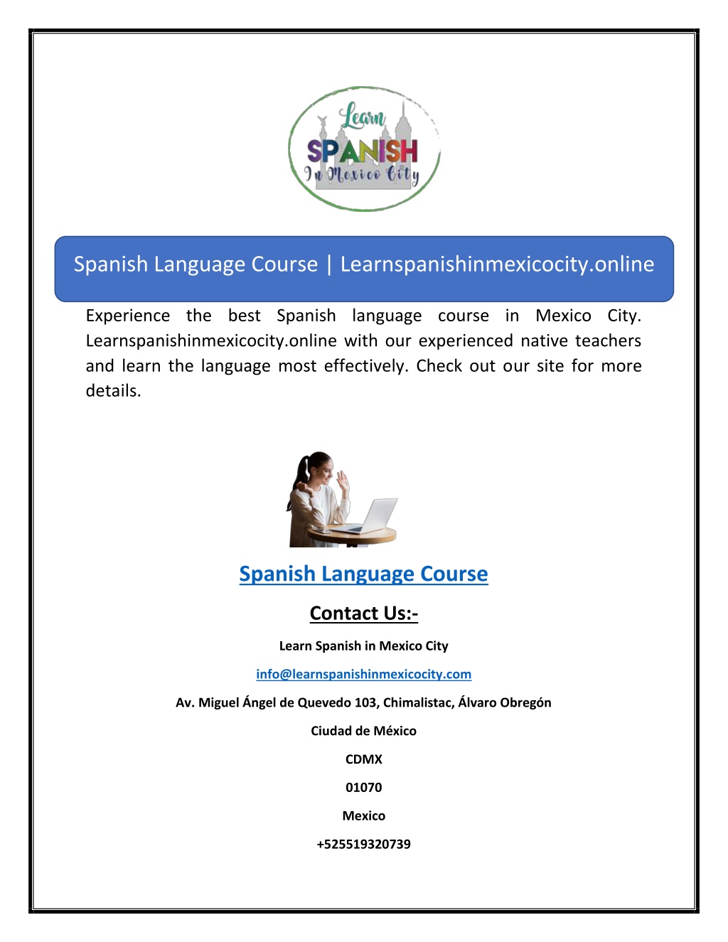 PPT - Spanish Language Course | Learnspanishinmexicocity.online ...