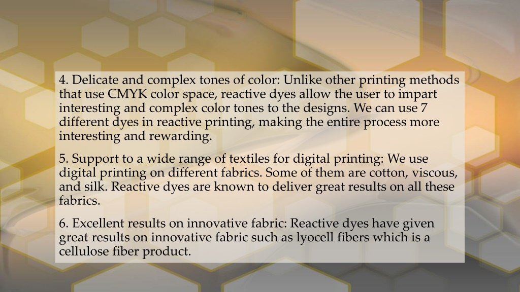 PPT - The Advantages Of Using Reactive Dyes For Textile PowerPoint ...