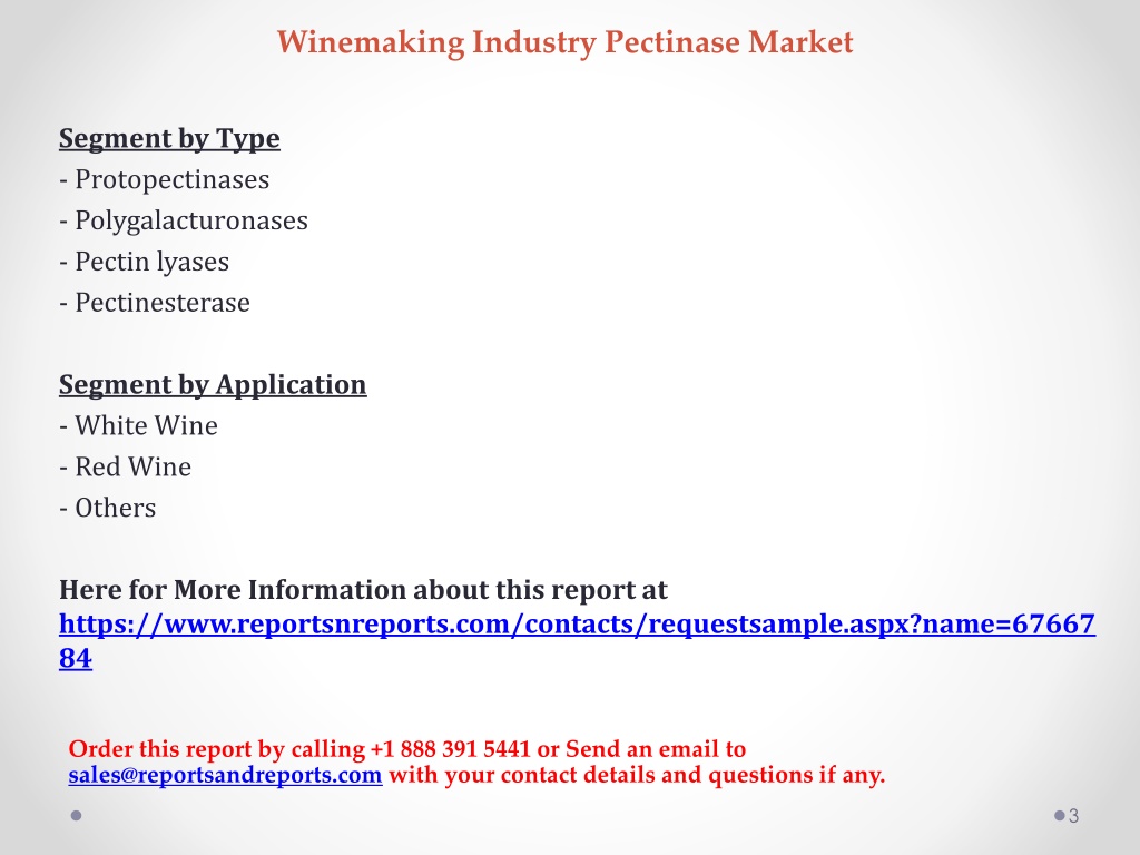 PPT Winemaking Industry Pectinase Market Revenue and Growth