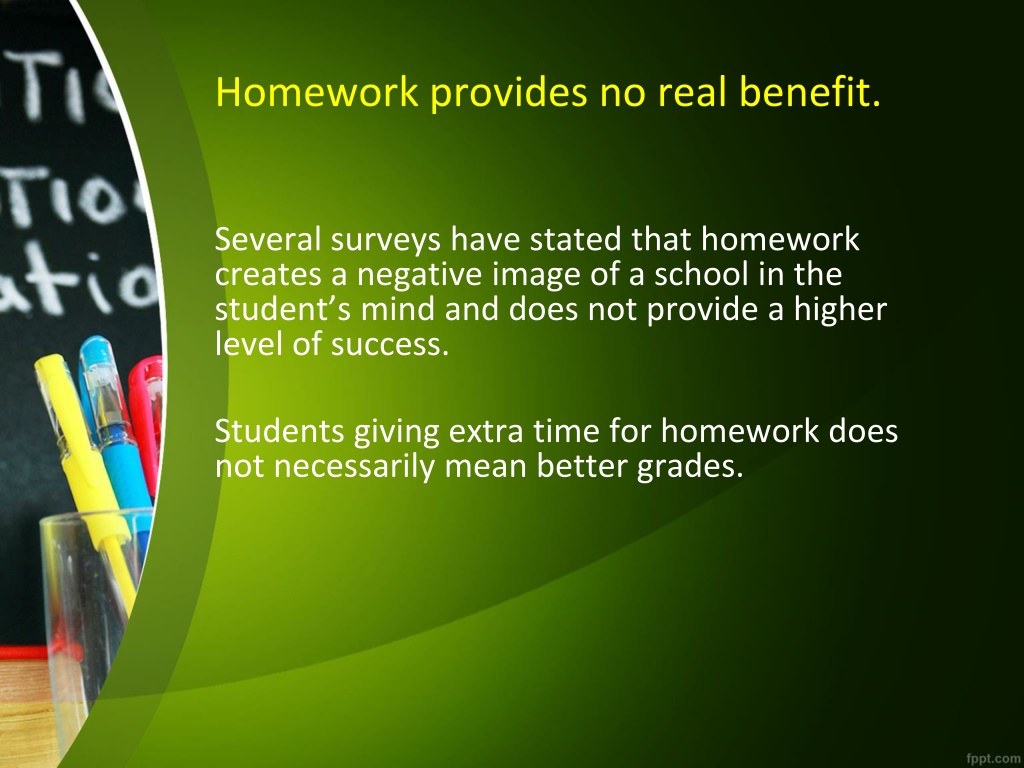 why students should not have homework ethos