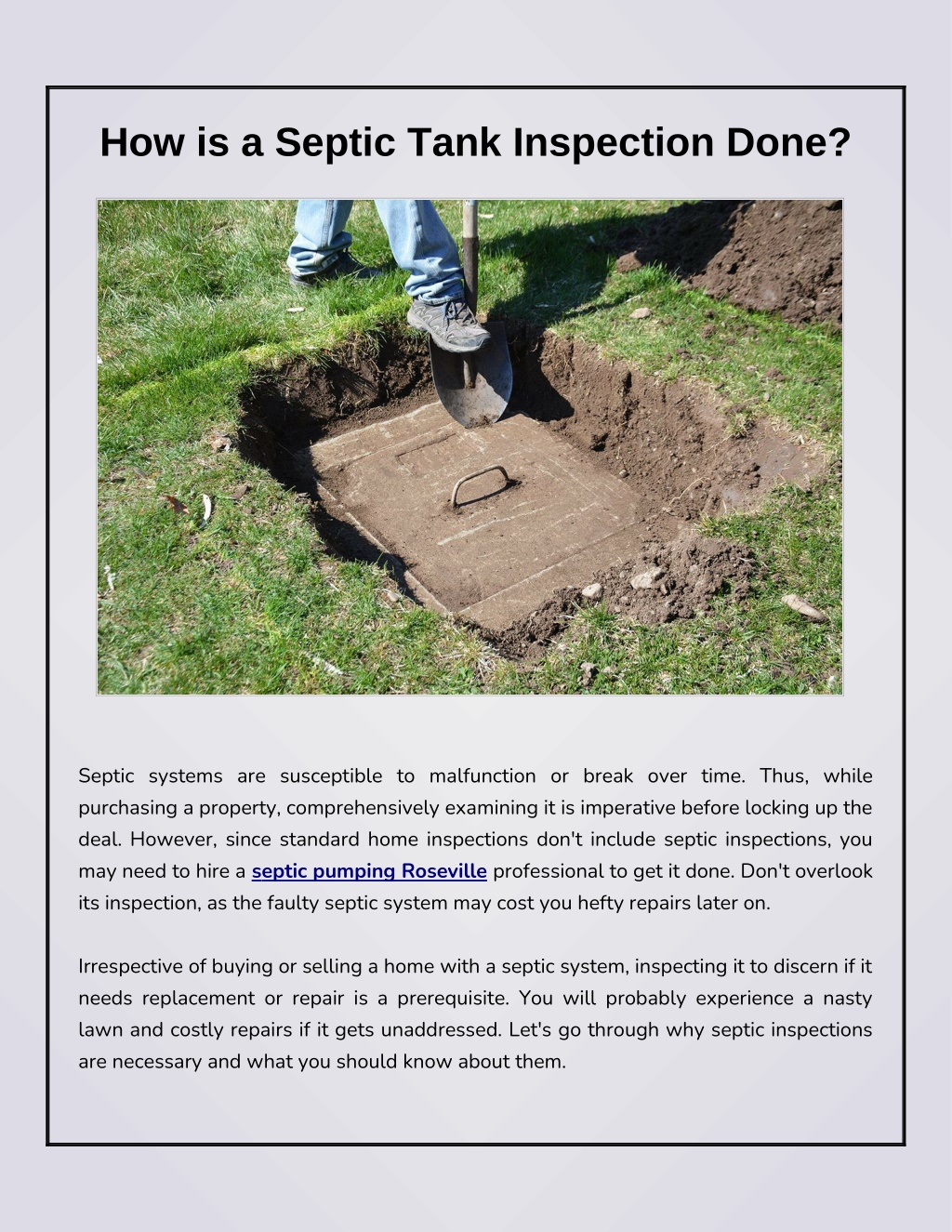 How Much Is A Septic Tank Inspection