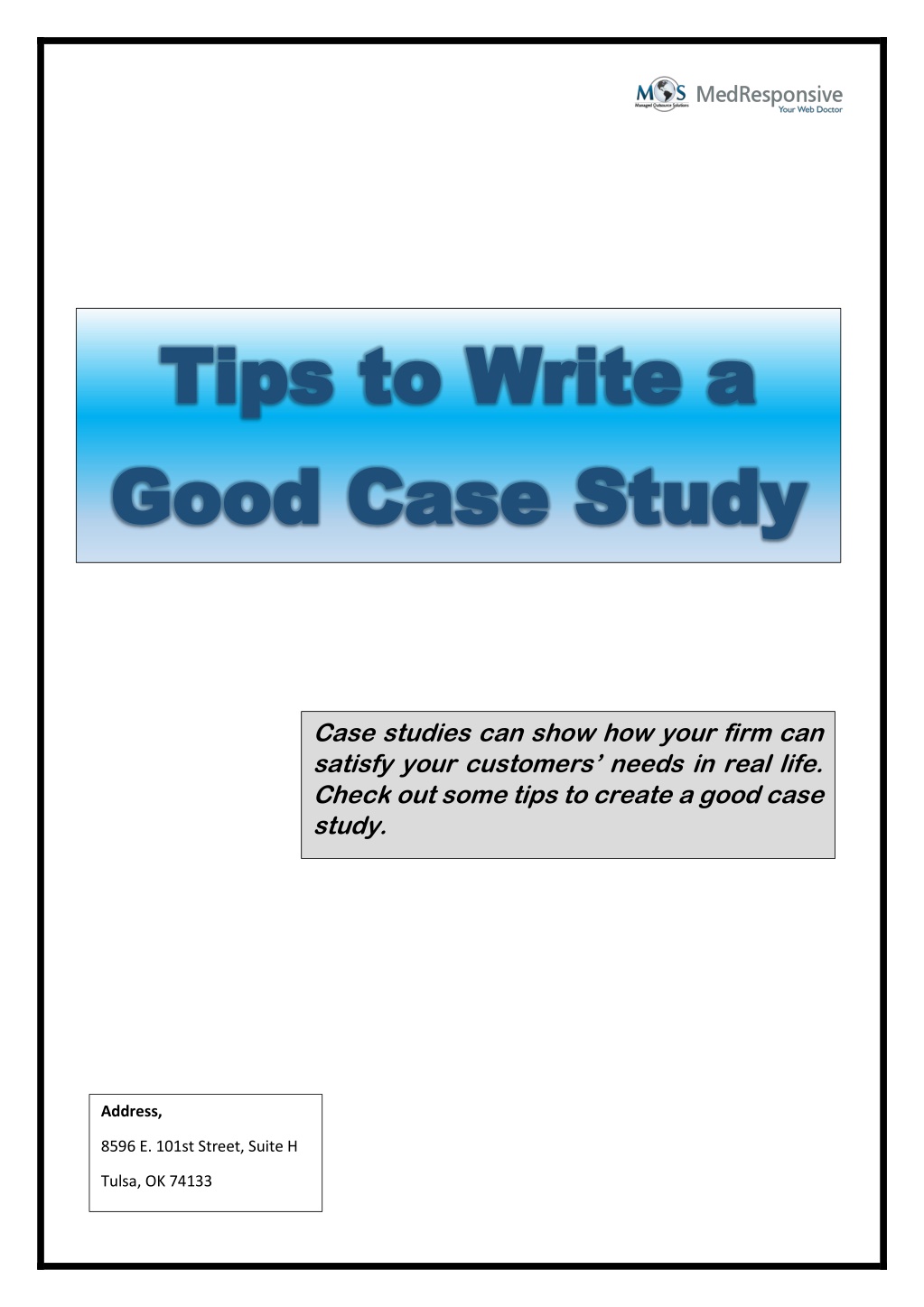 how to write a good case study