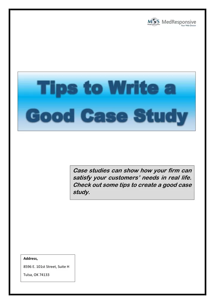 how to write a good case study report