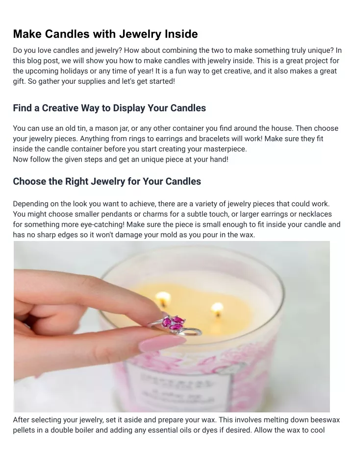 PPT How to make candles with jewelry inside PowerPoint Presentation, free download ID11981376