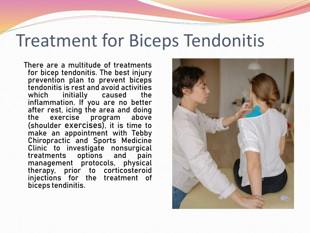 PPT - Exercises To Relieve Bicep Tendonitis| Tebby Clinic PowerPoint ...