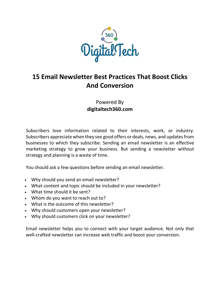 PPT 15 Email Newsletter Best Practices That Boost Clicks And