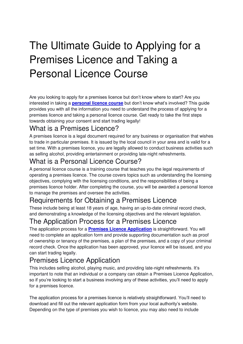 PPT - The Ultimate Guide To Applying For A Premises Licence And Taking ...