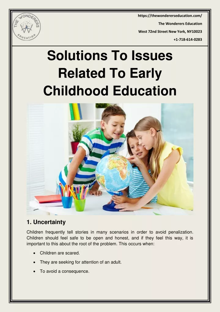 solving problems in early childhood education