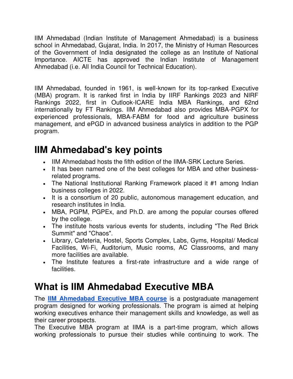 Iim Ahmedabad Mba Marketing Syllabus PPT - IIM Ahmedabad Executive MBA Admission 2023 Review PowerPoint