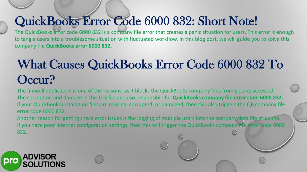 PPT - QuickBooks Error 6000 832 Quick Rectification Ways PowerPoint ...