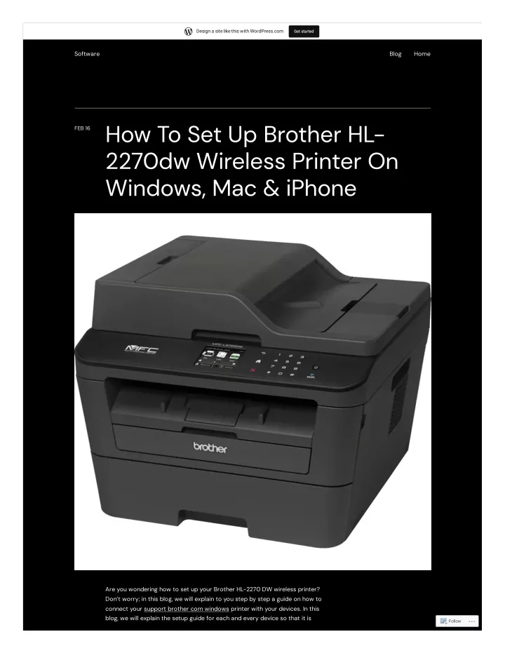 PPT How To Set Up Brother hl2270dw Wireless Printer PowerPoint