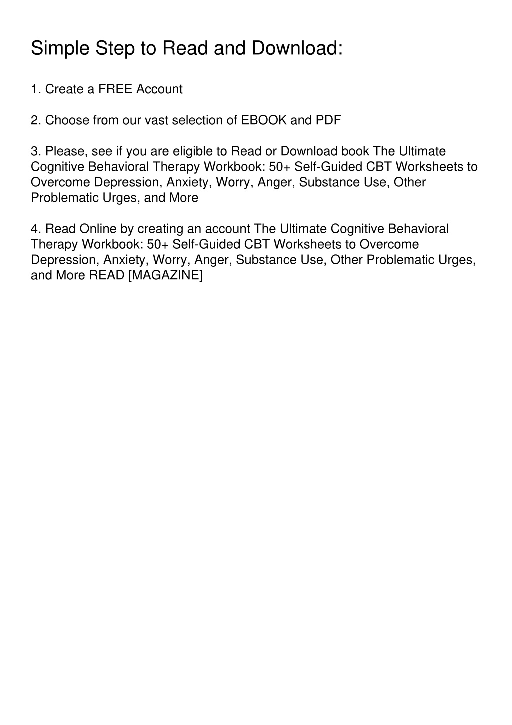 Ppt Full ‹download› Pdf The Ultimate Cognitive Behavioral Therapy Workbook 50 Se Powerpoint 1214