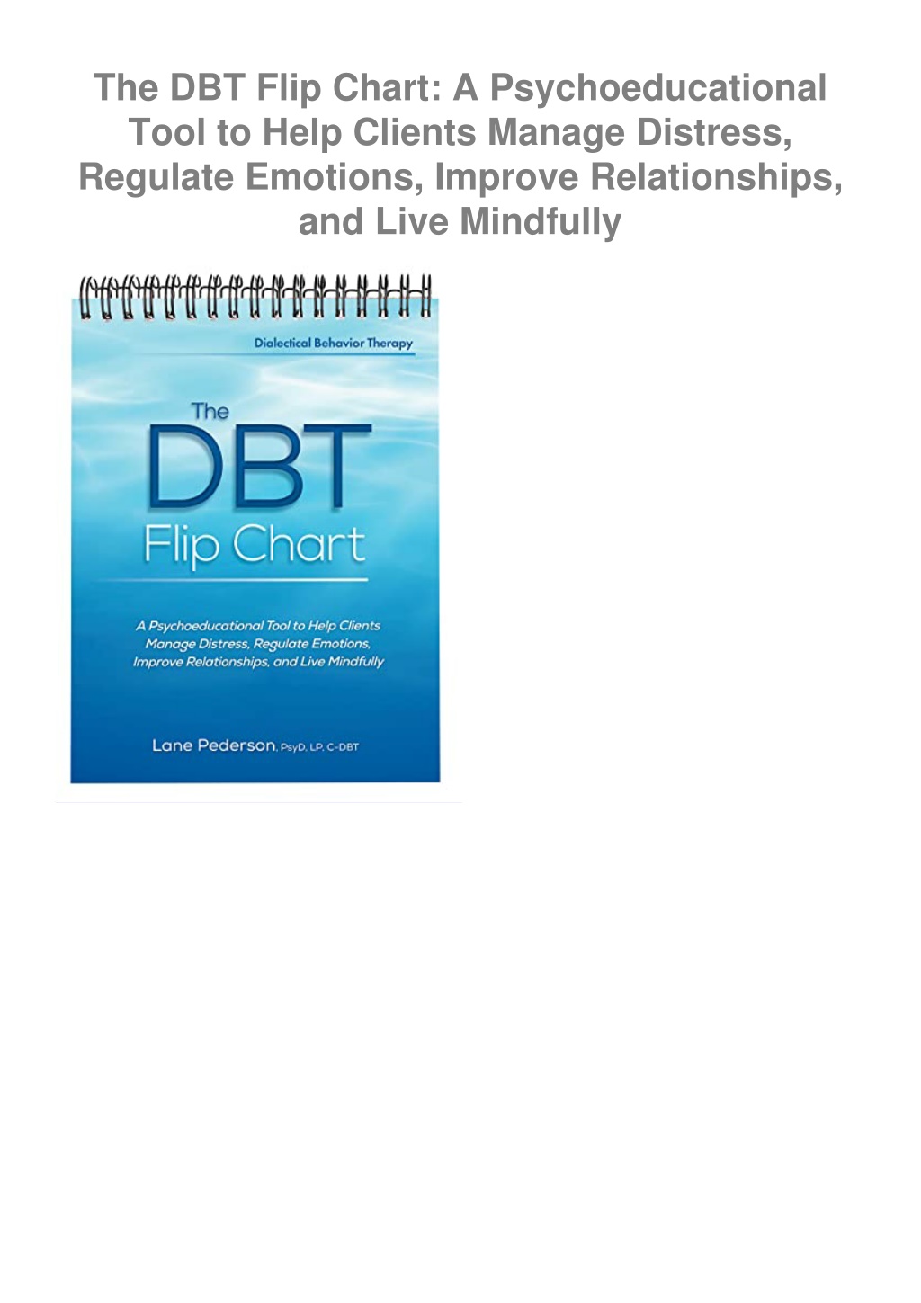 Ppt Pdffull ‹download› The Dbt Flip Chart A Psychoeducational Tool